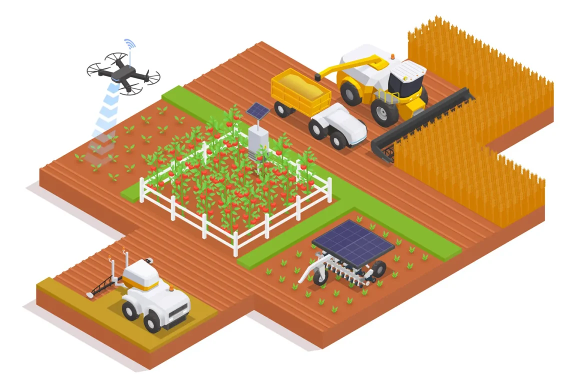 Modern agricultural machinery isometric composition with remote controlled automatic powered by solar panels machines working on field vector illustration SSUCv3H4sIAAAAAAACA3VRQU4DMQz8ipXzioK49Y4QSEgIuCEObmK2Vr3xyklaqmr/jlOoxIVbPHZmxuNT2GDhGNanwCKtVMPKmsP6ZgiUuKoxSlhfL0MoFWsrVHzWq4iVRu+e6wvJ+6njYR0ecupc/a9/bBuHnrhEEsFM2kpYhsvoG8VtVtHx+N/oxxBwpByPXdmljYTwbOTdW7tDJZt+Xe05kf48sSXuz7DXiOL92+7aXenU0dFw3nI03pP1OlGJ1rU1kWXA0Tg2qc1QYMK45Ux2BC46ke8VIeo0a+EeFhy4bsFo0kqO52oqQgmwuZbHGWHWA5kjmyMUFTSYfTcpF+ICB7Ud5xGc7JNJEuwpevbw9yZXcOcHwY0Q3D2/AuYEL5TdLXCGx+d7+FRzOU+xfvVgw/Cb8A9XWbm1SHNtKKv6N3Td+bmXZfkGYrw6tgwCAAA=